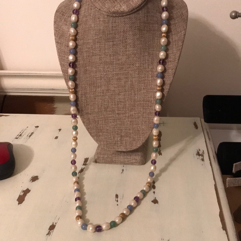 Vintage Pearl and glass bead necklace